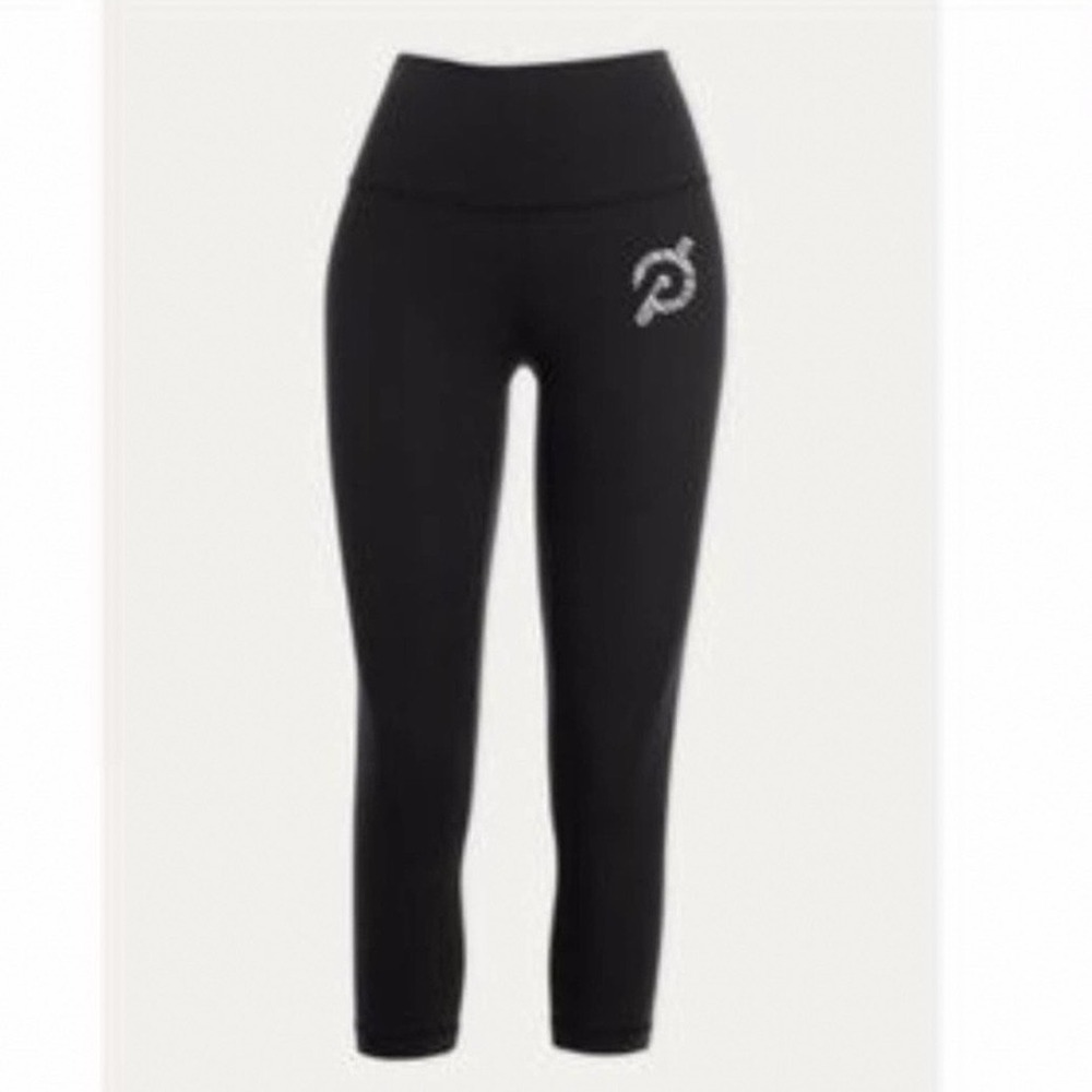 Lululemon x Peloton Womens Align High Rise Crop Leggings Black Zebra Logo Size 4